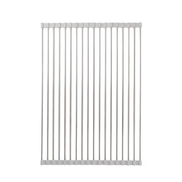 FAmILyLIFE 生活 304不鏽鋼蔬果碗盤瀝水架 A-139  XL(52 x 35 x 1cm)  灰色  1個