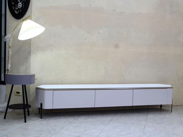 【歐風別館】安博7.3尺淺灰色烤漆電視櫃【工業風~基隆至台中免運費】