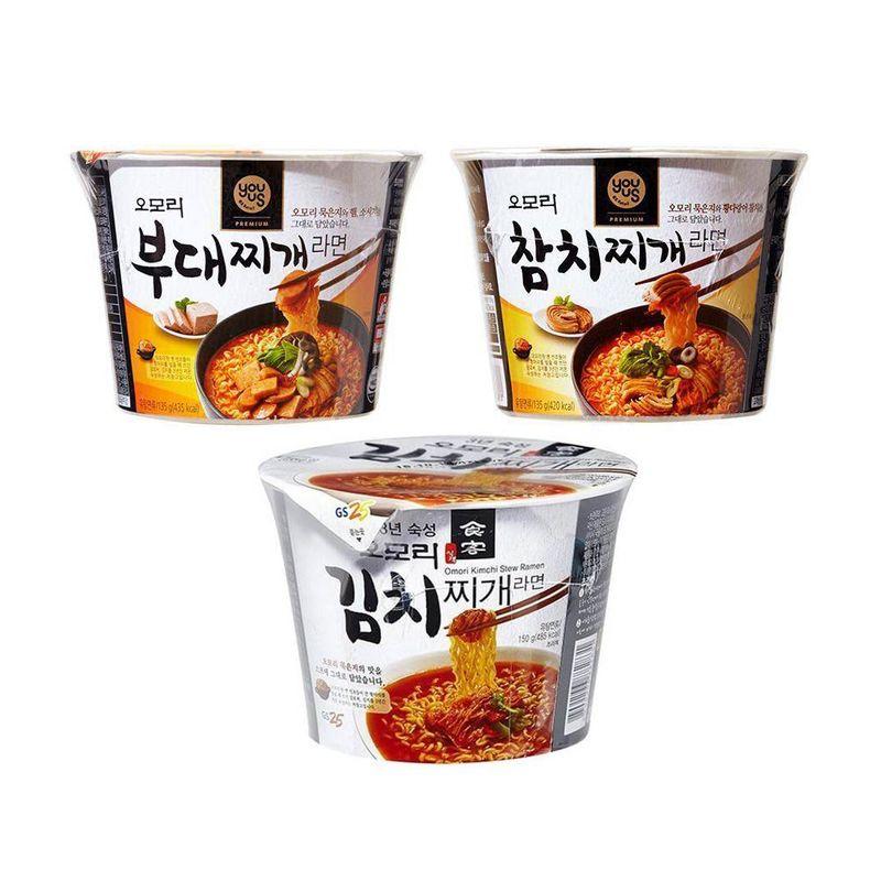 八道 Paldo 韓国 GS25 オオモリラーメン 3種類 (オオモリ キムチチゲ カップラーメン, オオモリ マグロ キムチチゲ カップラ