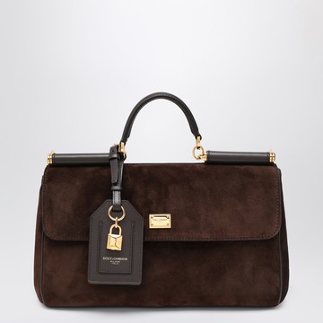 Brown suede leather bag My Sicily
