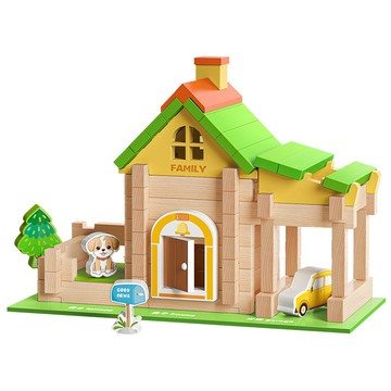 「愛思系列」 兒童魯班榫卯男孩女孩木質DIY拼搭建築小屋結構益智手工玩具