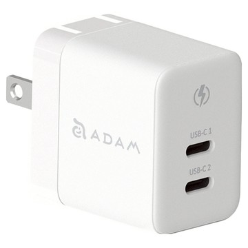亞果元素 ADAM elements OMNIA X35C GaN 雙孔智慧分流迷你快速電源供應器 USB-C 35W  白色  1個