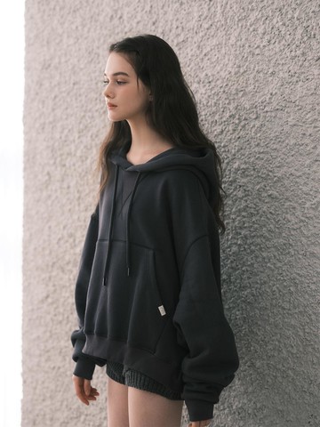 tomtom overfit hooded t shirt / charcoal
