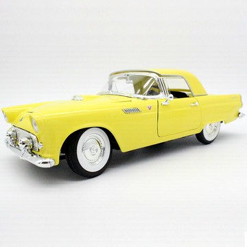 路鷹一鳴1:18福特雷鳥1955 FORD TUNDERBIRD老爺車仿真合金車模