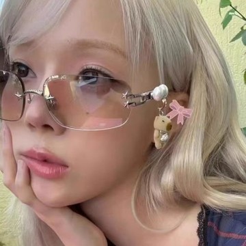 韓版珍妮同款無框y2k千禧辣妹風墨鏡女ins潮流時髦高級感太陽眼鏡