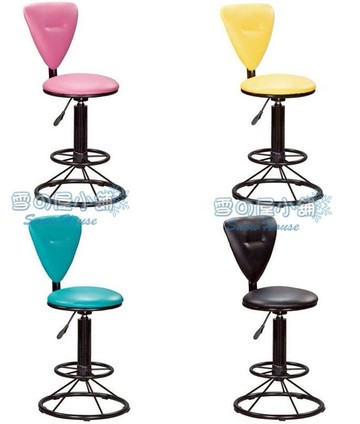 雪之屋 三角背烤黑雙圈吧台椅(氣壓升降) X743-01~08