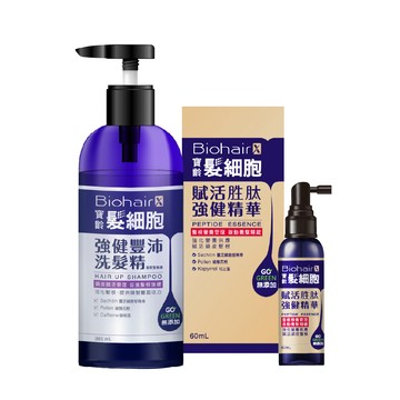 PBF 髮細胞BiohairX 強健豐沛洗髮精385ml +賦活胜肽強健精華60ml