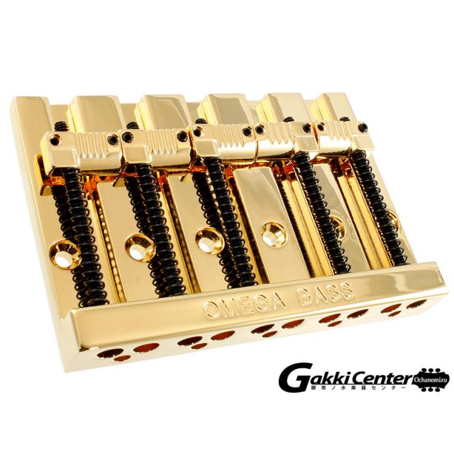 Allparts 5-String Grooved Omega Bass Bridge Gold 6079