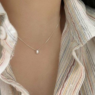 項鍊 純銀項鍊 相思豆項鍊 韓國項鍊 銀項鍊 蛇骨項鍊 小項鍊 貝殼項鍊 細項鍊 飾品 簡約項鍊 高級感 小禮物 295