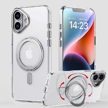 iPhone 16  殼 【ACE_CASE】iPhone 16  360度旋轉 MagSafe磁吸指環支架立架手機殼保護殼保護套