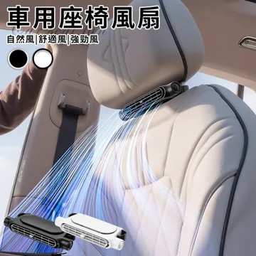 白 【ENNE】USB插電式涼爽三段式車用座椅風扇/二色任選(電扇/車用風扇/隨身風扇)(S0040)