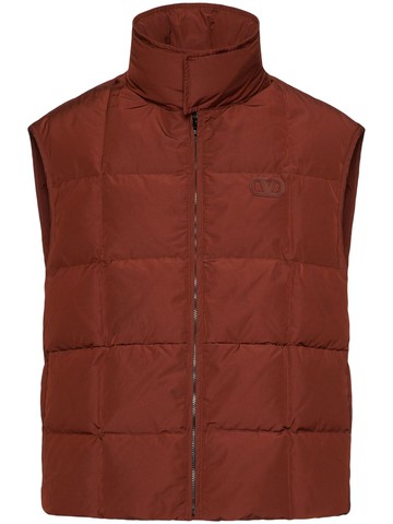Valentino Garavani - VLogo Signature padded down gilet - men - Cotton/Duck Feathers/Goose Down/Polyester - 44 - Brown