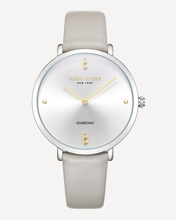Kenneth Cole | Diamond Dial Strap Watch in Beige