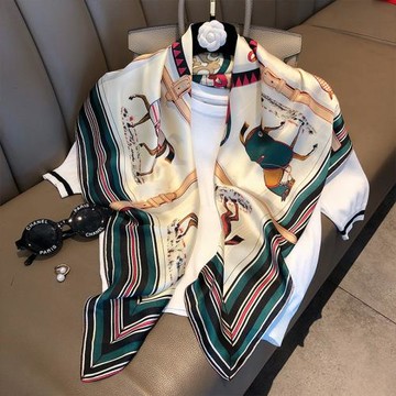 90方巾絲巾女春夏季高級感搭配襯衫領巾送媽媽保暖大方巾百搭披肩