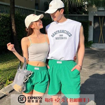情侶泳衣女復古小胸分體高腰遮肚顯瘦泡溫泉男沙灘褲浮潛沖浪泳裝