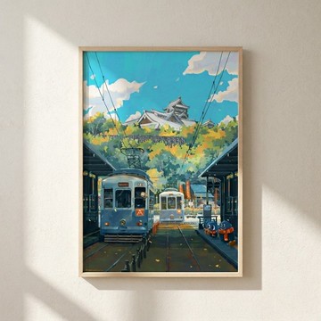 Nuomi 諾米 | 熊本城-日本街景插畫