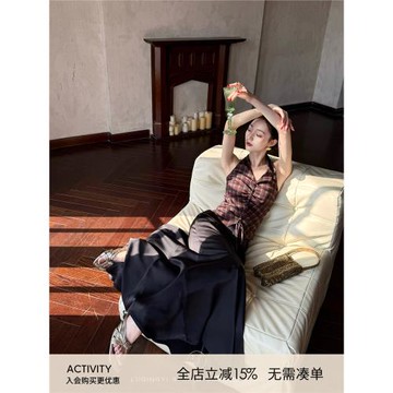 鷺青一原創【舞時柔】光澤雙面緞半身裙女春不規則傘擺百搭魚尾裙