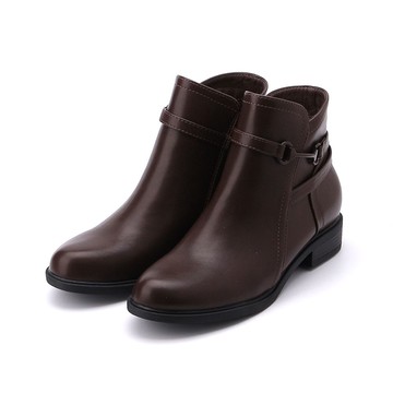 RIN RIN 馬銨釦拉鍊短靴 咖 女鞋