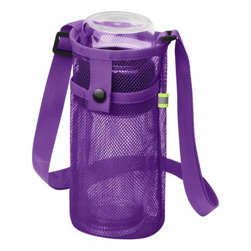 QiMart 多功能水壺提袋 手機可調節 深紫色 輕巧耐用 方便攜帶  1個