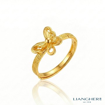 【良和珠寶】蝶影戒指 黃金戒指 足金黃金(金重:0.84錢±0.01)
