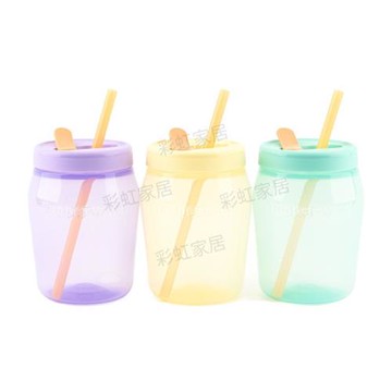 550ml密封吸吸罐 圓形吸管圓罐 家用外帶便攜防漏小水杯無