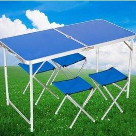 【戶外折疊桌椅-9917-1桌4椅1傘(2M)/套-120*60cm-1套/組】戶外休閑折疊野餐桌沙灘桌椅展業便攜式桌椅手提桌箱式桌椅-56003