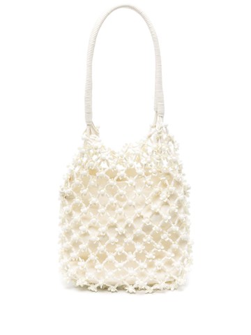 Self-Portrait - medium beaded tote bag - women - Fabric/Plastic - One Size - Neutrals