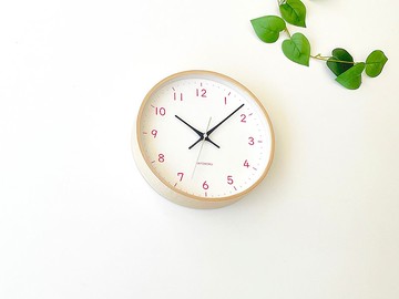 KATOMOKU plywood clock 22 M尺寸 淺粉色 (km-121LP) 掛鐘 日本
