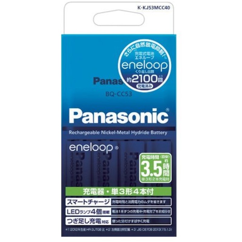 804円 人気絶頂 パナソニック 充電器セット 単3形×4本付 Panasonic