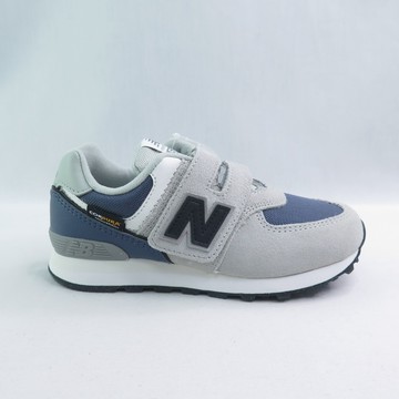 NB P5744HP 中童 休閒鞋 運動鞋 W寬楦 魔鬼氈 574 數字潮鞋 流行穿搭 灰/復古靛藍