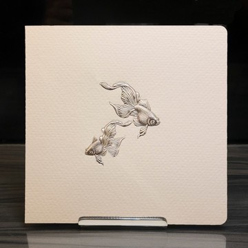 雙魚浮雕燙銀萬用卡