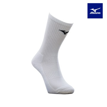 【MIZUNO 美津濃】男運動厚底中統襪 6雙入 32TXC10691Q（白x黑)