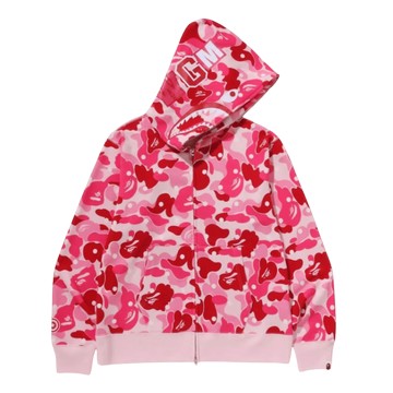 ABC DOT SHARK FULL ZIP HOODIE PINK