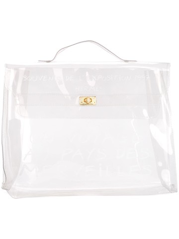 Hermès - 1998 pre-owned Hermès Vinyl Kelly beach bag - women - Vinyl - One Size - Neutrals