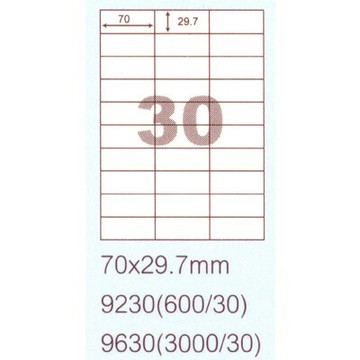 【文具通】阿波羅9630影印自黏標籤貼紙30格70x29.7mm 100入 P1410317