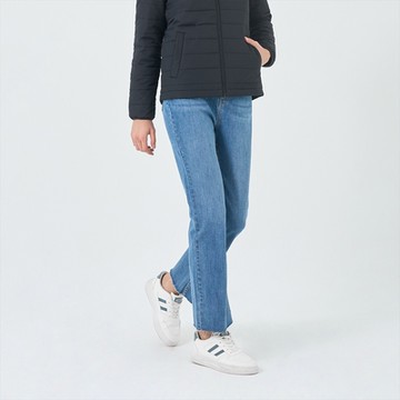 GIORDANO 女裝彈力高腰小喇叭九分牛仔褲 - 42 中藍