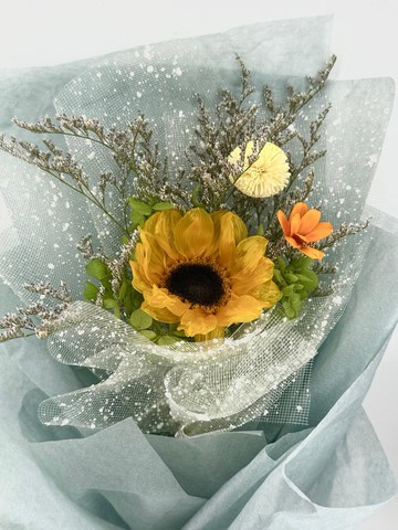 畢業季主題花卉 畢業花束/永生向日葵擴香索拉乒乓菊花束