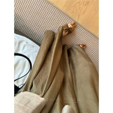 錢美西肌理褶皺寬松直筒顯瘦醋酸