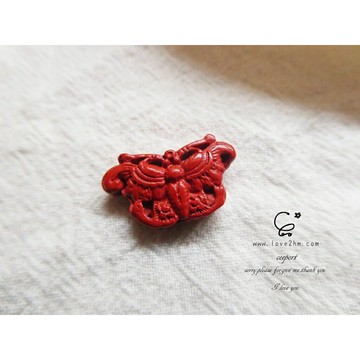 85%硃砂 蝴蝶/硃砂/水晶飾品/ [晶晶工坊-love2hm]