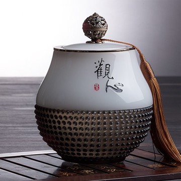 免運/開發票 茶葉罐 儲物罐 密封罐 儲茶罐 防潮罐 琉璃茶葉罐家用密封儲茶罐防潮防蟲散茶罐存茶罐茶葉盒個性定制