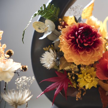 知秋系列 - 秋紅永生盆花(大)