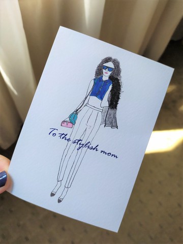Postcard/萬用明信片/明信片/手繪/母親節/To my stylish mom