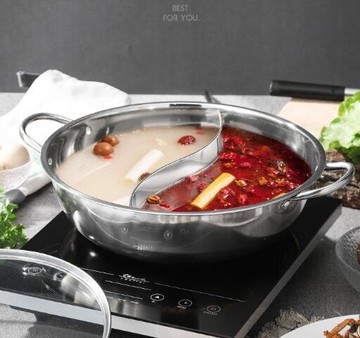 鴛鴦鍋 加厚鴛鴦鍋火鍋盆帶蓋鴛鴦火鍋家用不銹鋼火鍋鍋電磁爐明火專用鍋