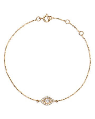 Bloomingdale's Fine Collection Diamond Evil Eye Chain Link Bracelet in 14K Yellow Gold, 0.22 ct. t. w.