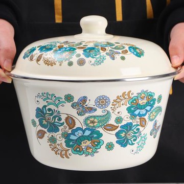 歐麗家蓋湯碗帶蓋琺瑯搪瓷盆老式洗手碗蔬菜盆傳統豬油碗懷舊湯鍋