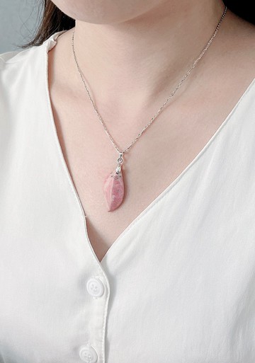 花田月下 | 花蓮玫瑰石 / 玉石 / 葉子項鍊