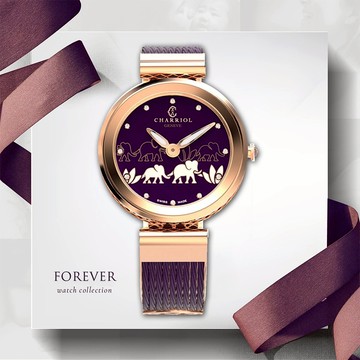 ［與你分享幸運］【CHARRIOL 夏利豪】Forever Elephant 永恆大象鋼索手錶-32mm(FE32A02013)
