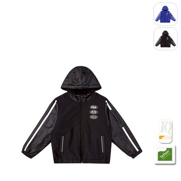 【FILA】KIDS 孩童款 抗UV 鋪棉外套-黑色 1JKX-8431-BK
