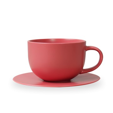 BOWLBOWL Home Party系列 馬克杯+杯盤 Set 450ml 耐熱100°C 韓國製造  玫瑰粉色  1組