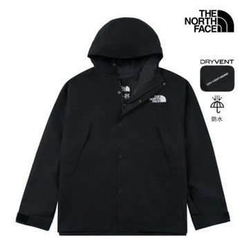 【The North Face 官方旗艦】 【經典ICON】北面男款黑色DryVent防水透氣衝鋒衣｜88XFJK3 外套